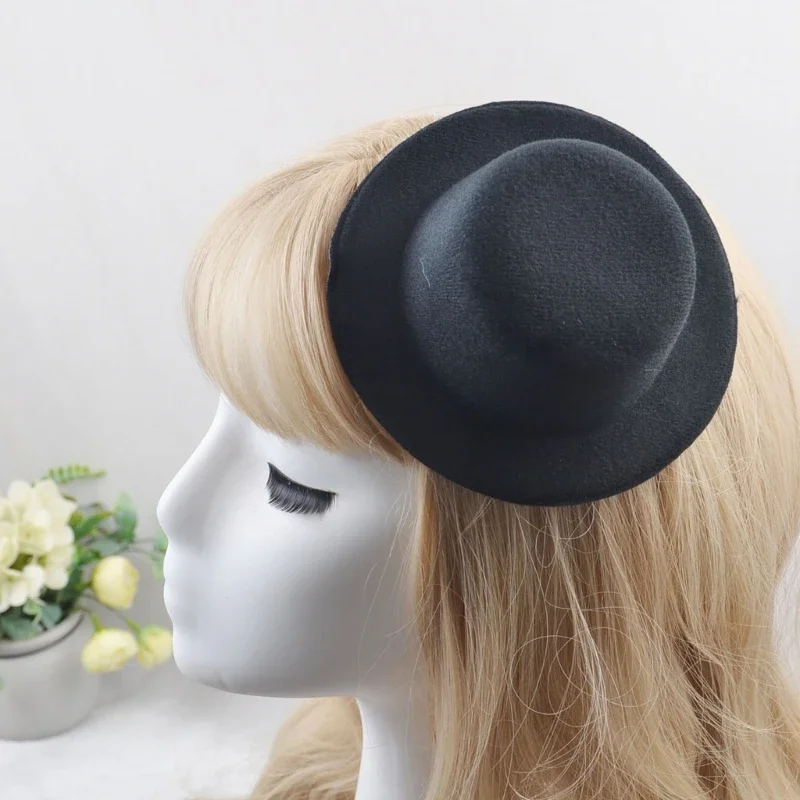 Womens Felt Fascinator Hat DIY Round Color Small Plush Hat Hair Decor Wedding Bridal Cocktail Headwear Fasciantor Base