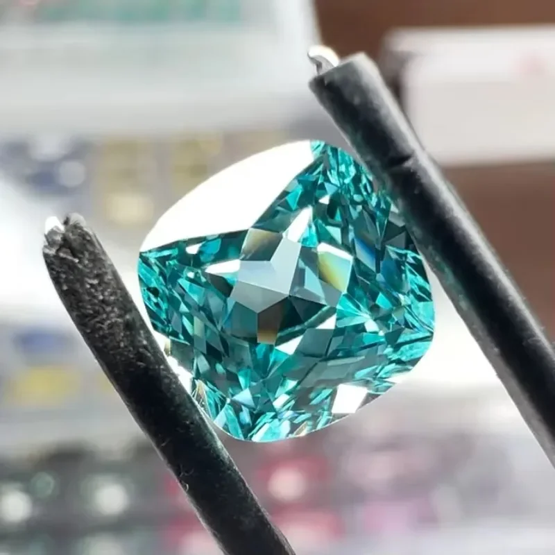 

New Lab Grown Paraiba Cushion Cut Gemstone for DIY Advanced Jewelry Making Inlay Ring Necklace Bracelet Selectable AGL Certifica
