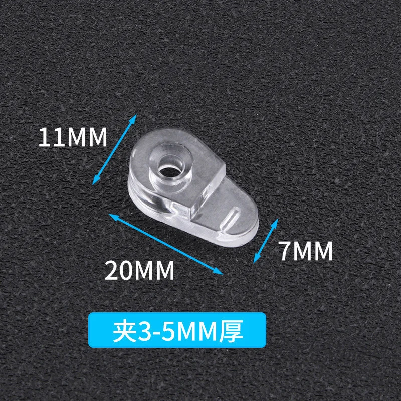 10pcs Plastic Glass Retainer Transparent Mirror Cabinet Fix Clips display dresser bathroom mirror wine cabinet Glass Hardware