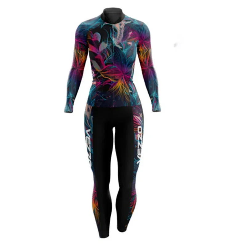 In Stock Vezzo Cycling Jumpsuit Conjunto Long Female Monkey Cyclist Brief Sets Overalls For Women Summer Clothing Bike Fitness