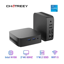 T10 Mini PC Intel Twin Lake N150 Windows 11 Ultra Small Pocket Computer 4K 60Hz Output Wifi5 BT4.2