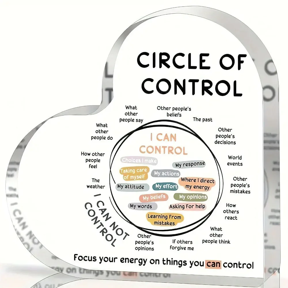 Acrylic Circle of Sign for Mental Health Awareness - Focus Energy on Controllable Factors Party Supplies, Art Craft Ornament