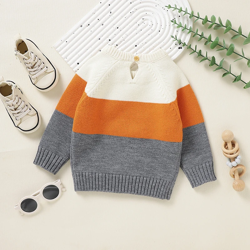 Baby Sweaters Knitted Newborn Kid Clothing Fashion Striped Cute Fox Tops Outerwear Infant Girls Boys Pullover Long Sleeve Autumn