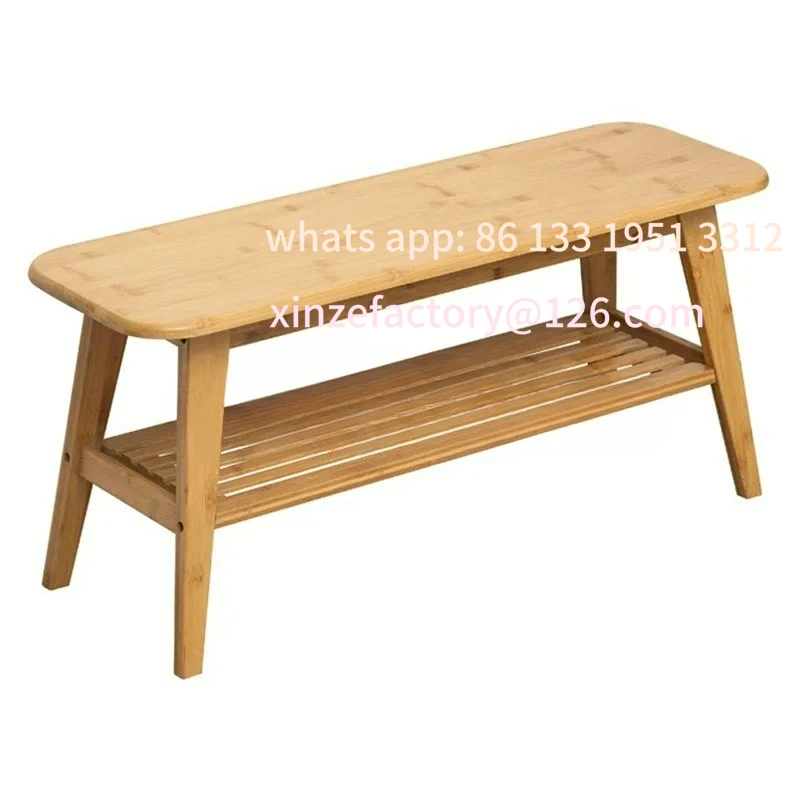 

Customizable Wooden Home Door Shoe Stool Nordic Long Stool Integrated Door Shoe Rack Livingroom Funiture