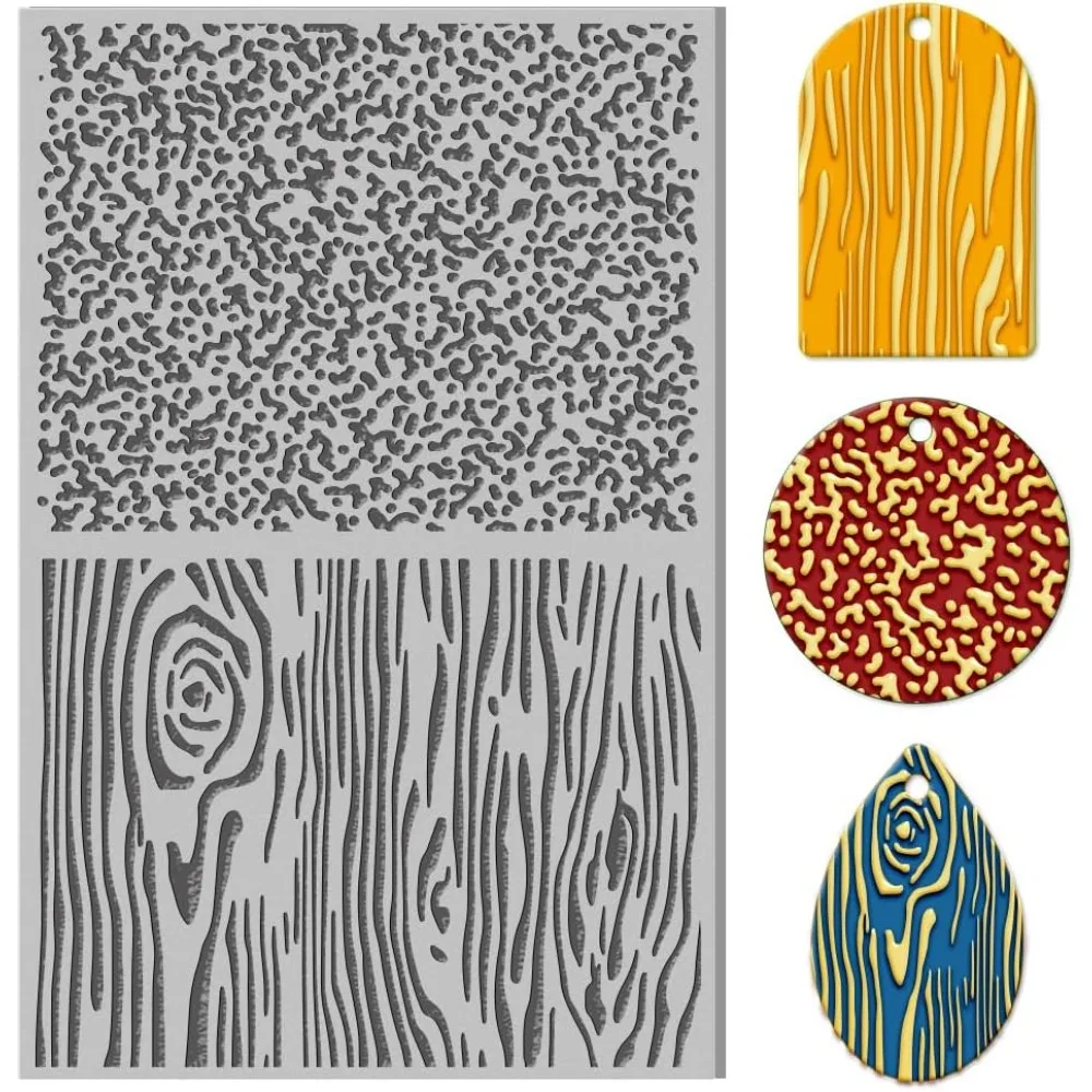Polymer Clay Texture Sheets Frosted Particles Tree Grain Rubber Clay Texture Sheets Clay Texture Mat