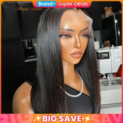 Short Bob Lace Front Human Hair Wigs 180% Density Brazilian Straight Transparent 13x5x1 Part Lace Wigs Human Hair Pre Plucked