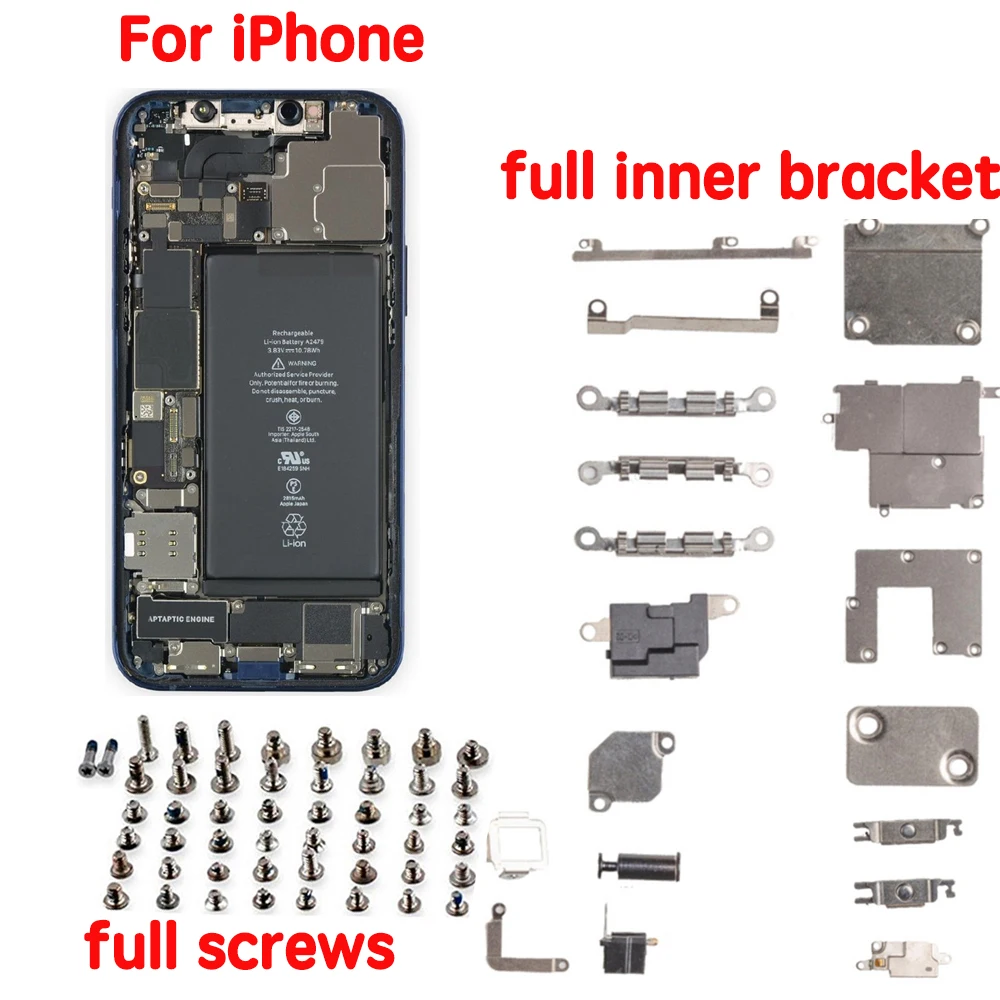 استبدال الداخلية مجموعة كاملة حامل سوار معدني ومسمار آيفون 6 7 8 زائد X XR XS 11 برو ماكس جزء صغير
