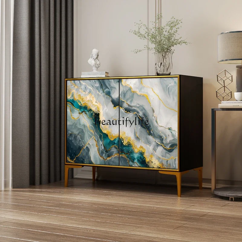 

yj5 Light luxury high-end dining side cabinet Solid wood living room wall decorative cabinet