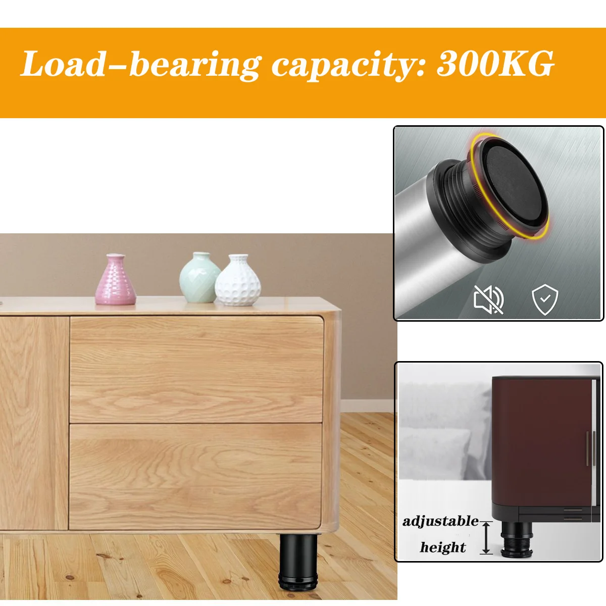 1 أو 4 قطع الفولاذ المقاوم للصدأ طاولة قابلة للتعديل أريكة سرير قدم الصلب الأثاث الساق خزانة أنبوب دائري