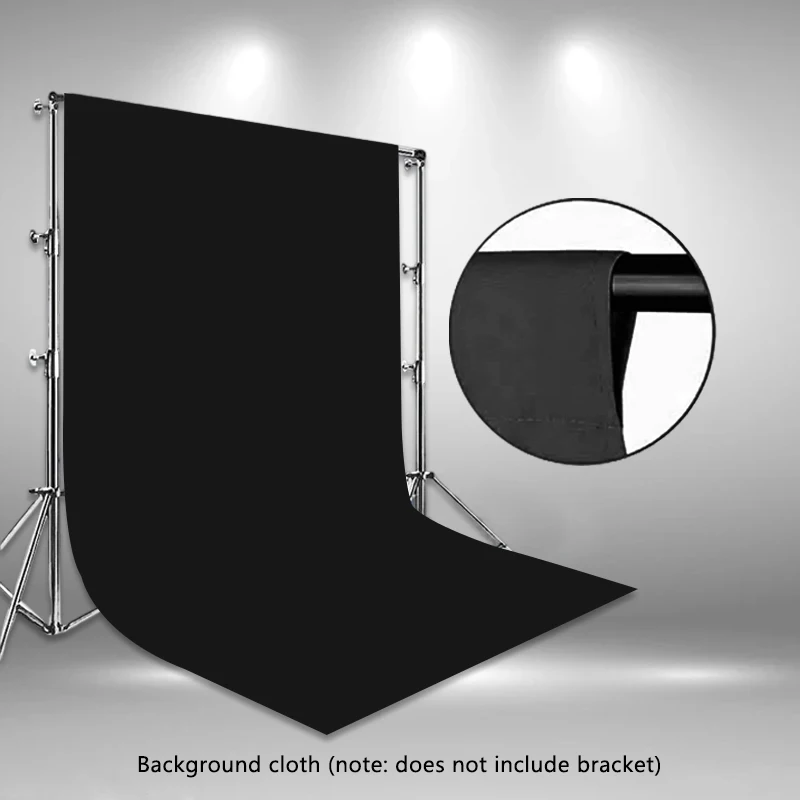 Tissu de fond noir portable, adapté à la photographie, tissu de fond multifonctionnel et facile à installer