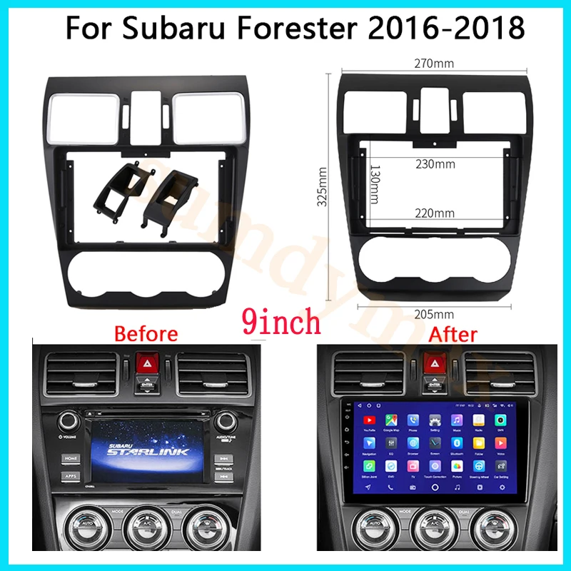 

9" 1din Car Radio Fascia For Subaru Forester 2016-2019 Android Big Screen Audio Dash Fitting Panel Kit