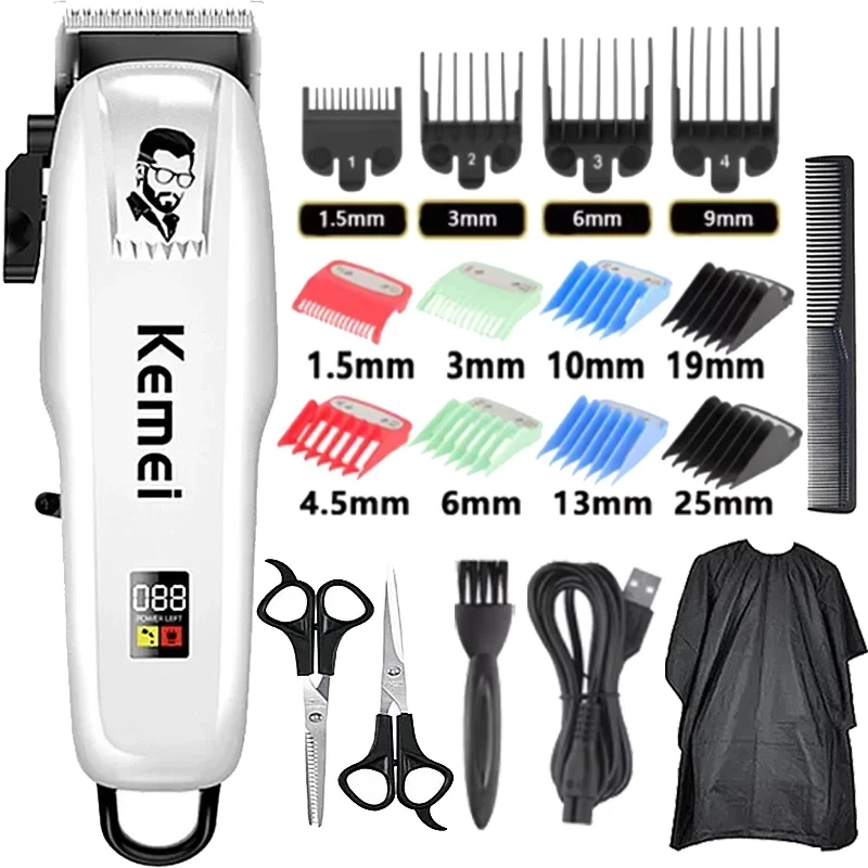 

Kemei PG809A Машинка для стрижки волос для мужчин, набор для ухода за волосами, профессиональный электрический триммер для бороды, машинка для стрижки волос с контуром краев тела