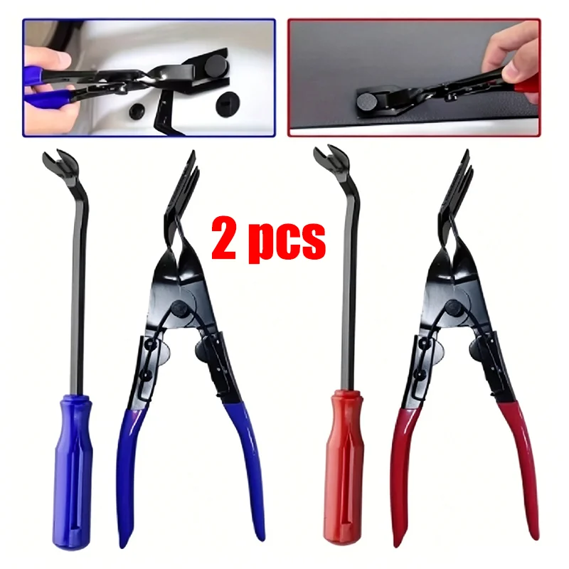2PCS Car Clip Pliers Tool Panel Clip Pliers Set Fastener Remover Auto Retainer Clip Trim Rivet Removal Tool Auto Door Car Uph
