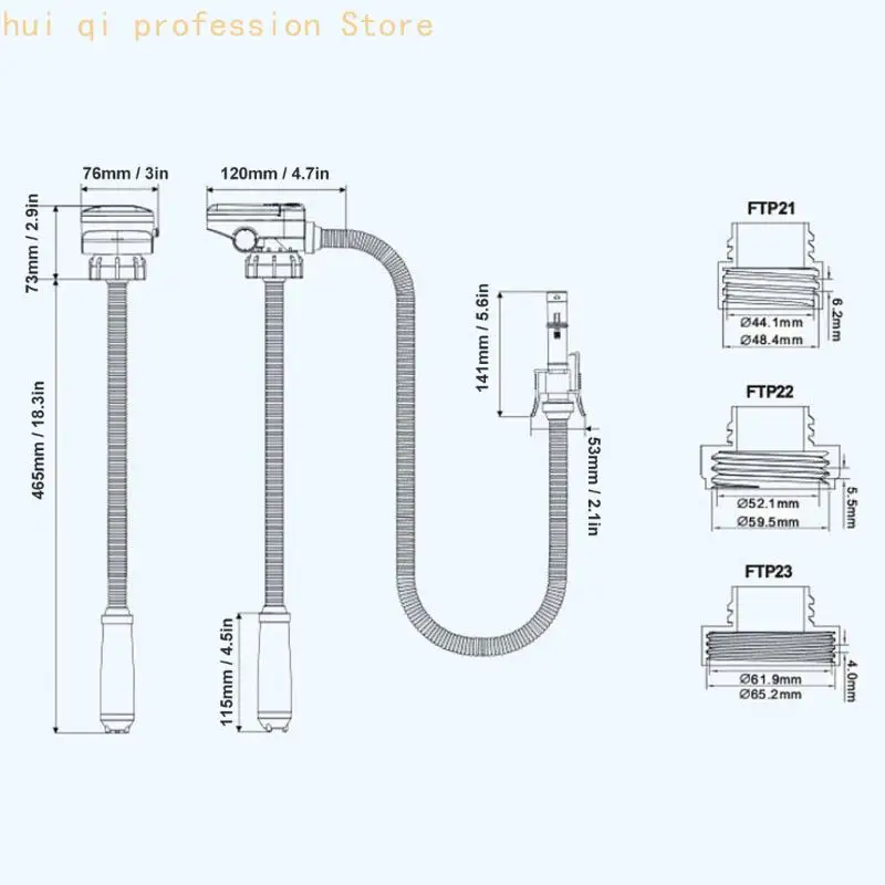 Hochgeschwindigkeits-Siphon-Kanisterpumpe mit 3 Adaptern, 2,4 GPM Kraftstofftransferpumpe, elektrische Ölabsaugpumpe – Detail 6