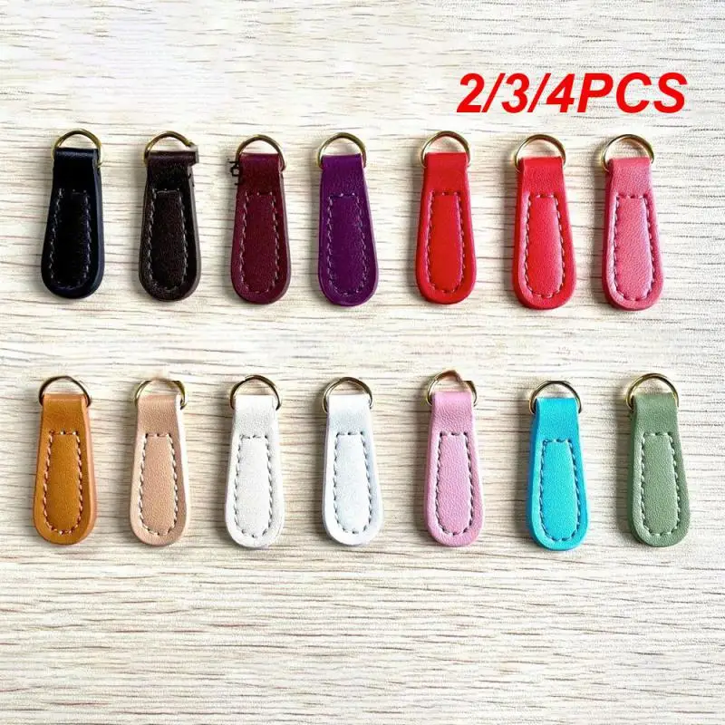 2/3/4PCS Backpack Pendant Pull Easy To Use Sturdy Leather Microfiber Clothing Sewing Supplies Leather Zipper Tab Durable Diy