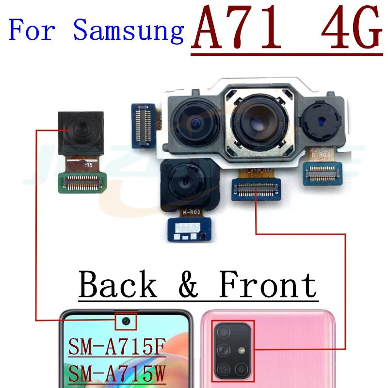 Rear Front Camera For Samsung Galaxy A71 4G 5G UW Back Facing Frontal Backside Selfie Camera Module Flex Spare Parts