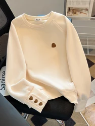 Embroidered Fashion Sweatshirts Loose Casual O-Neck Hoodie Women Pullovers Casual Streetwear Spring Fall Jumper Long Sleeve Tops