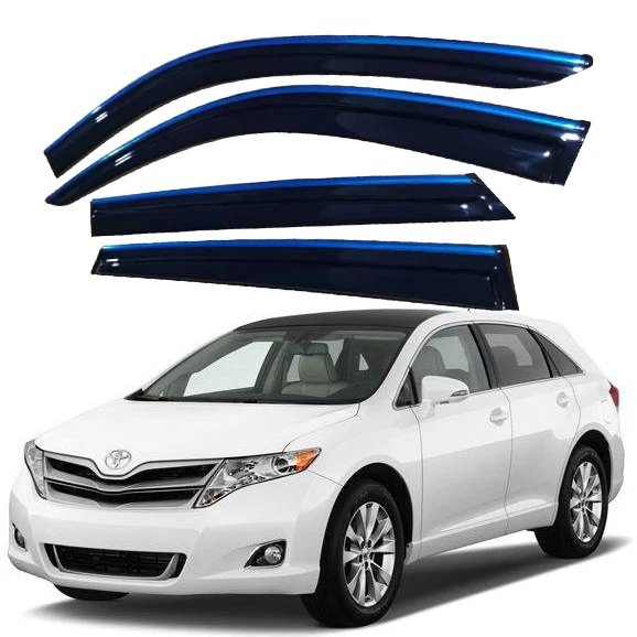 

2008-2015 for Toyota Venza Exterior Acrylic Chrome Trim Car Deflectors Sun Rain Guard Window Visor Weather Shield Door
