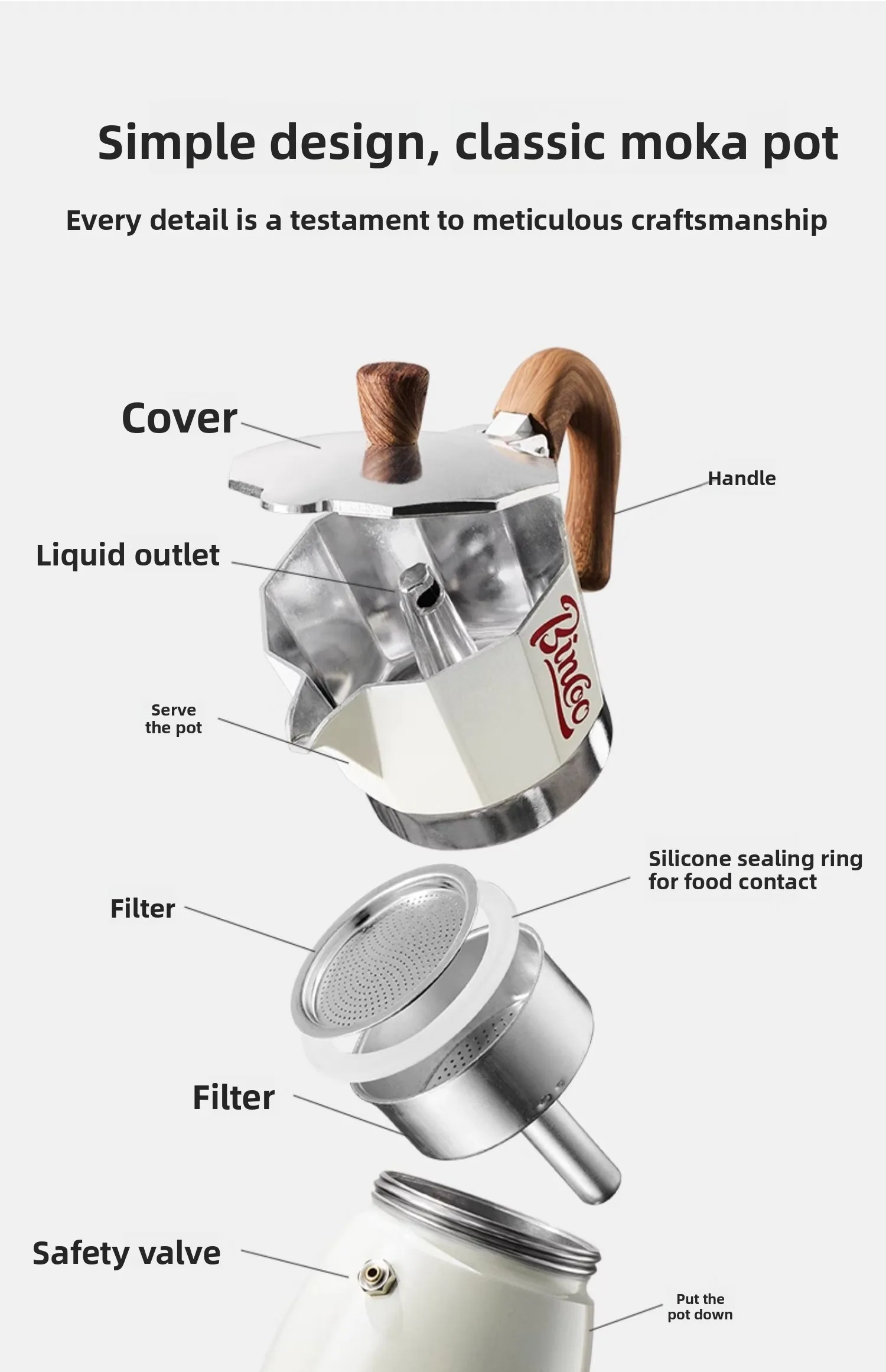 Moka Pot Set Electric Ceramic Stove Italian Espresso Coffee Maker Home Use