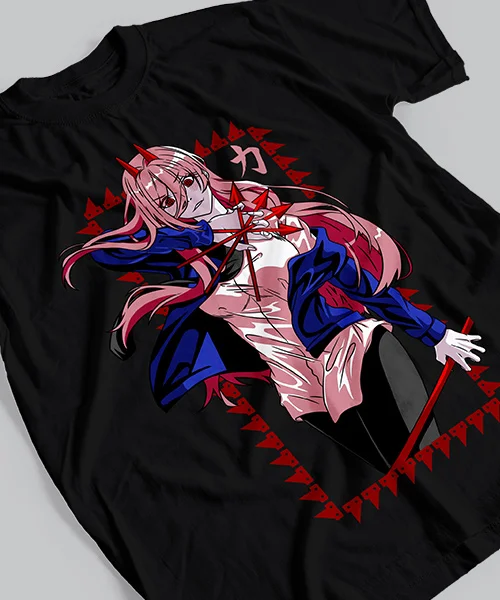 Anime T Shirt Japanese unisex Chainsaw Man Makima Power Attack