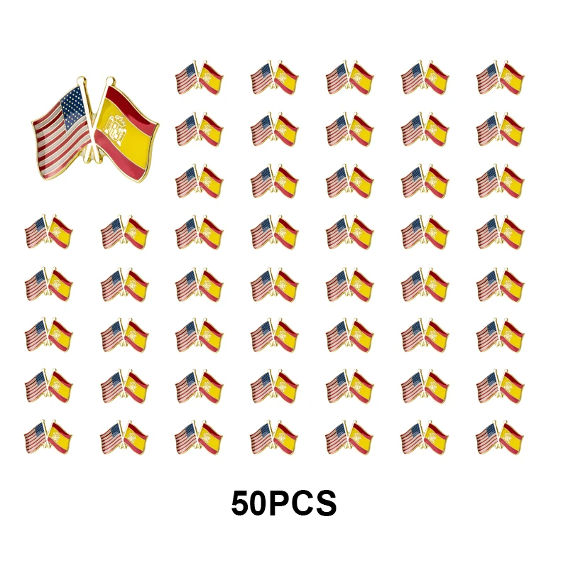 

1-3-5-10-50-100pcs U.S.A Spain Badge Brooch Natinal Lapel Pins Flag Lapel Pins Country Flag Badge