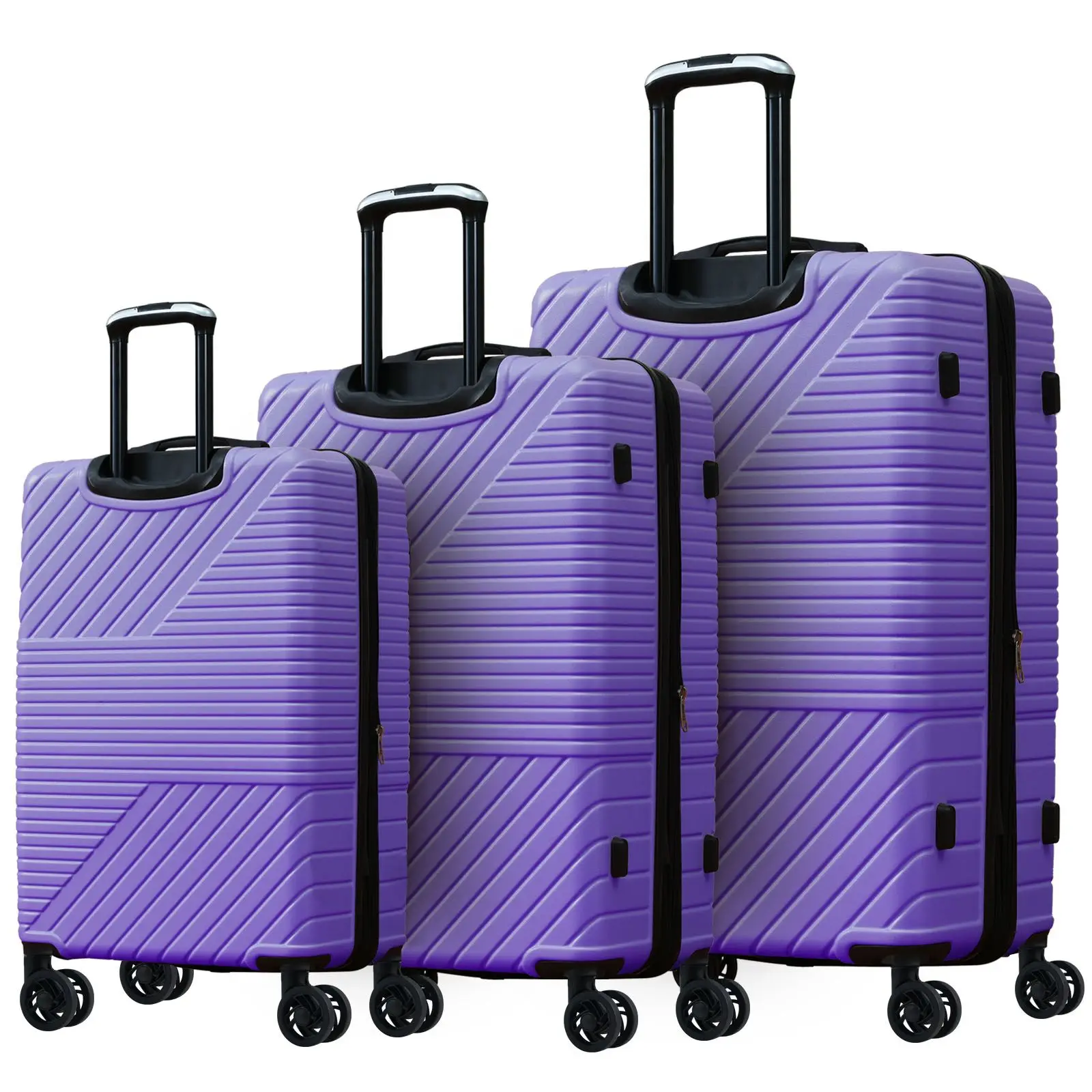 

Hardshell Luggage Sets 3 Piece double spinner 8 wheels Suitcase with TSA Lock Lightweight 20''24''28''