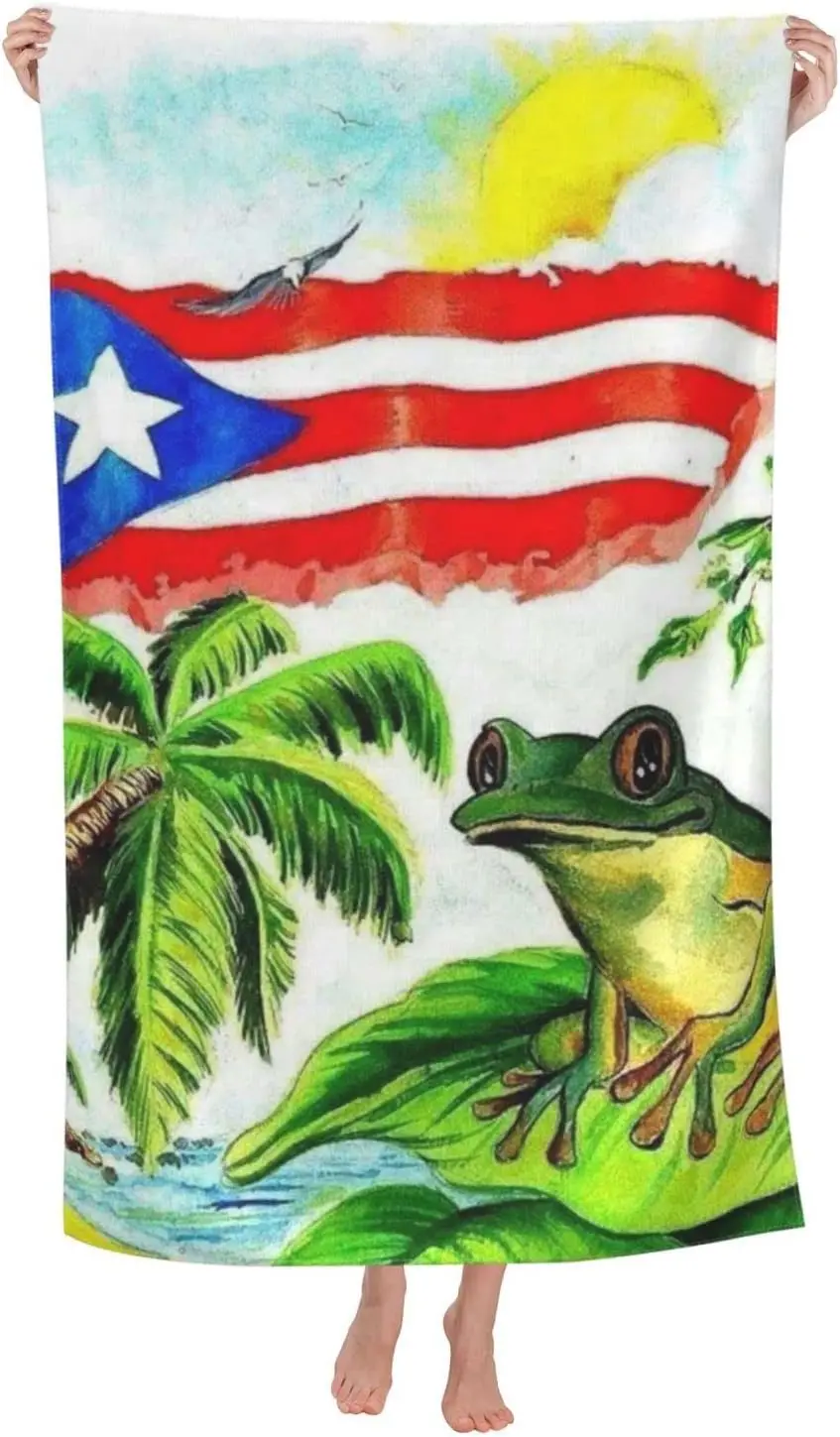 Puerto Rican Puerto Rico Bath Towels,Puerto Rico Beach Towel Quick Dry Bath Towels Soft Bath Towel for Swimming Camping Bathroom