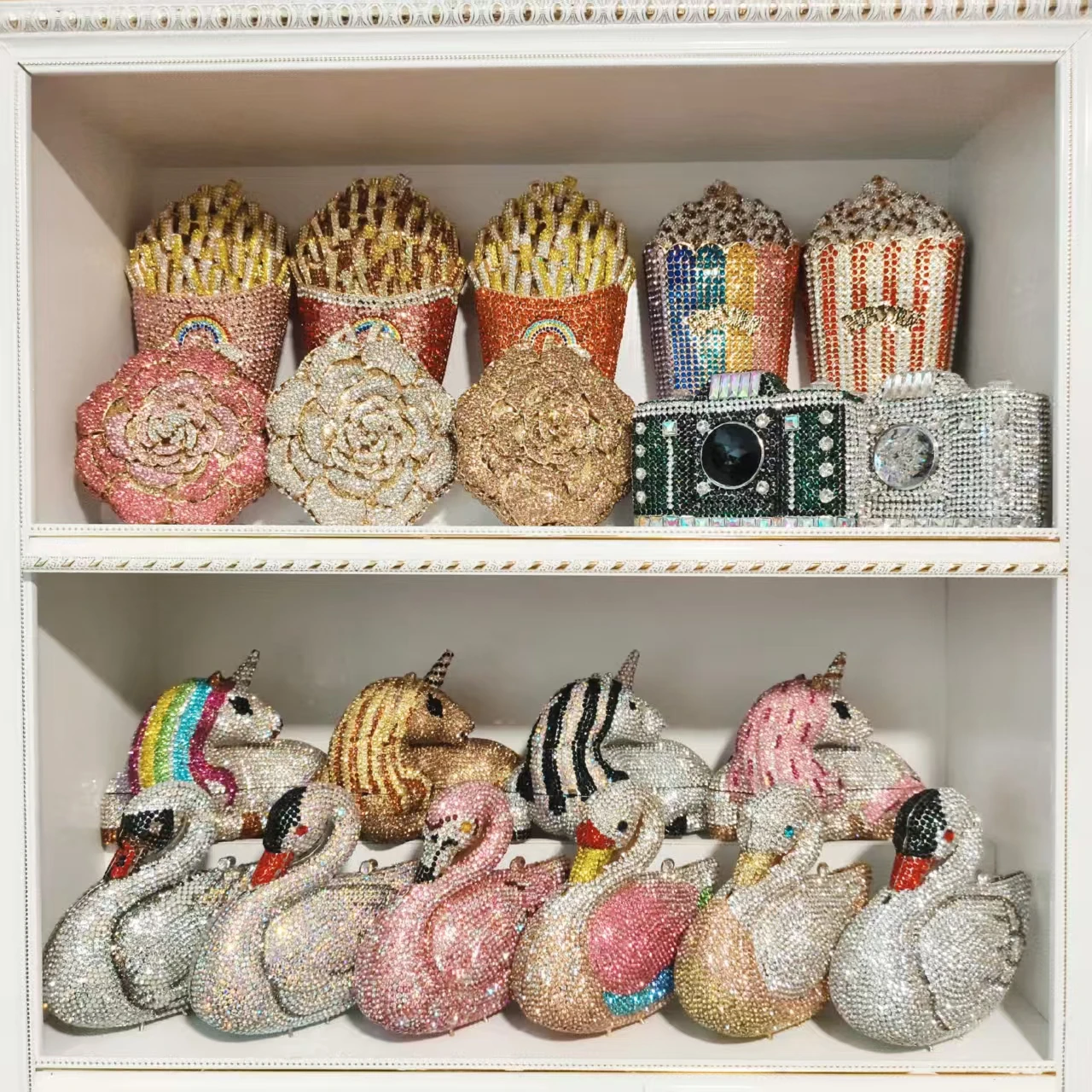 جديد حجر الراين مخلب محفظة المرأة أنيقة حفل زفاف العروس حقيبة حفلة موسيقية مساء حقيبة يد سباركلي كريستال الماس هدية عيد ميلاد #2