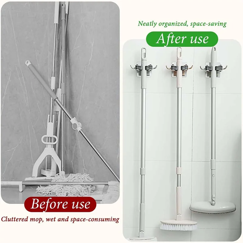 

【Rushed】 4 шт. вешалка для метлы, держатель для швабры, настенное крепление, держатель для метлы, настенное крепление для подвешивания и организации лопаты, грабли, кисточки, дворовых инструментов