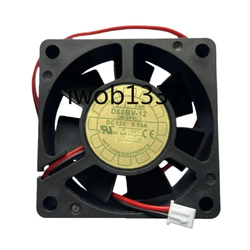 

New for D60BV-12 DC 12V 0.50A 60*60*20mm 6CM 2 Wire Double Ball Cooling Fan