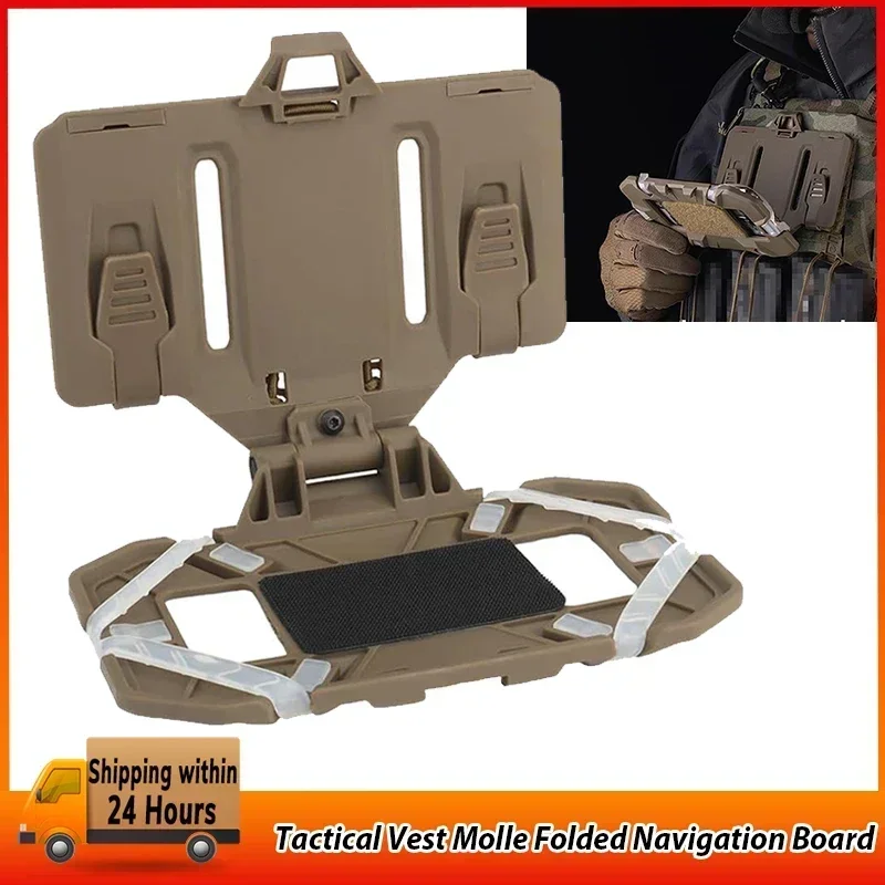 Placa de navegação dobrada tática, bolsa de peito prática, capa de mapa, suporte para celular, colete molle, acessórios de airsoft