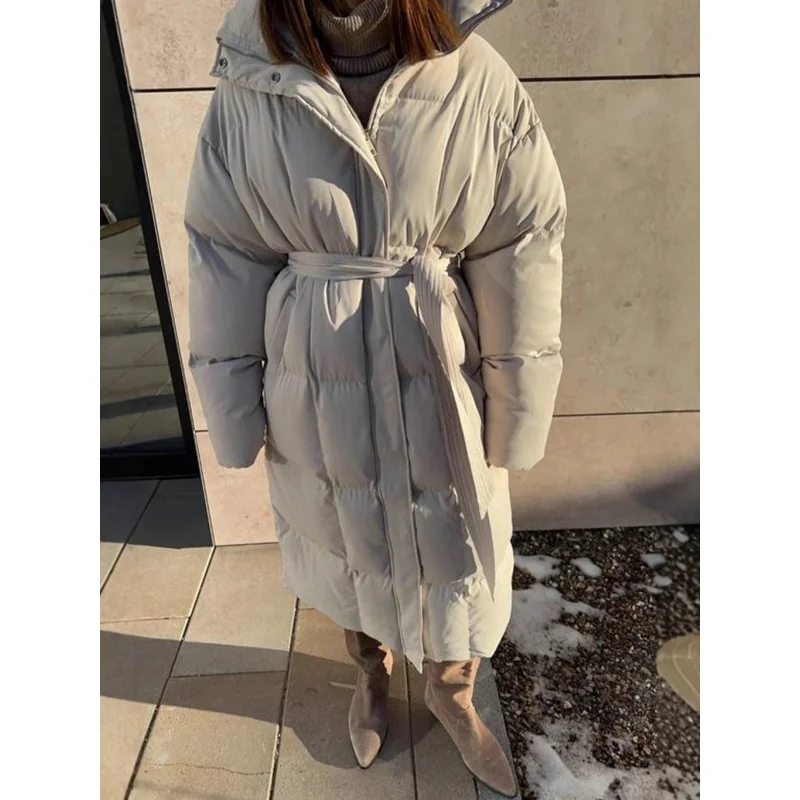 سترة منتفخة طويلة للتخسيس غير رسمية لعام 2025، سترة قطنية دافئة سميكة مقاومة للرياح للنساء #1