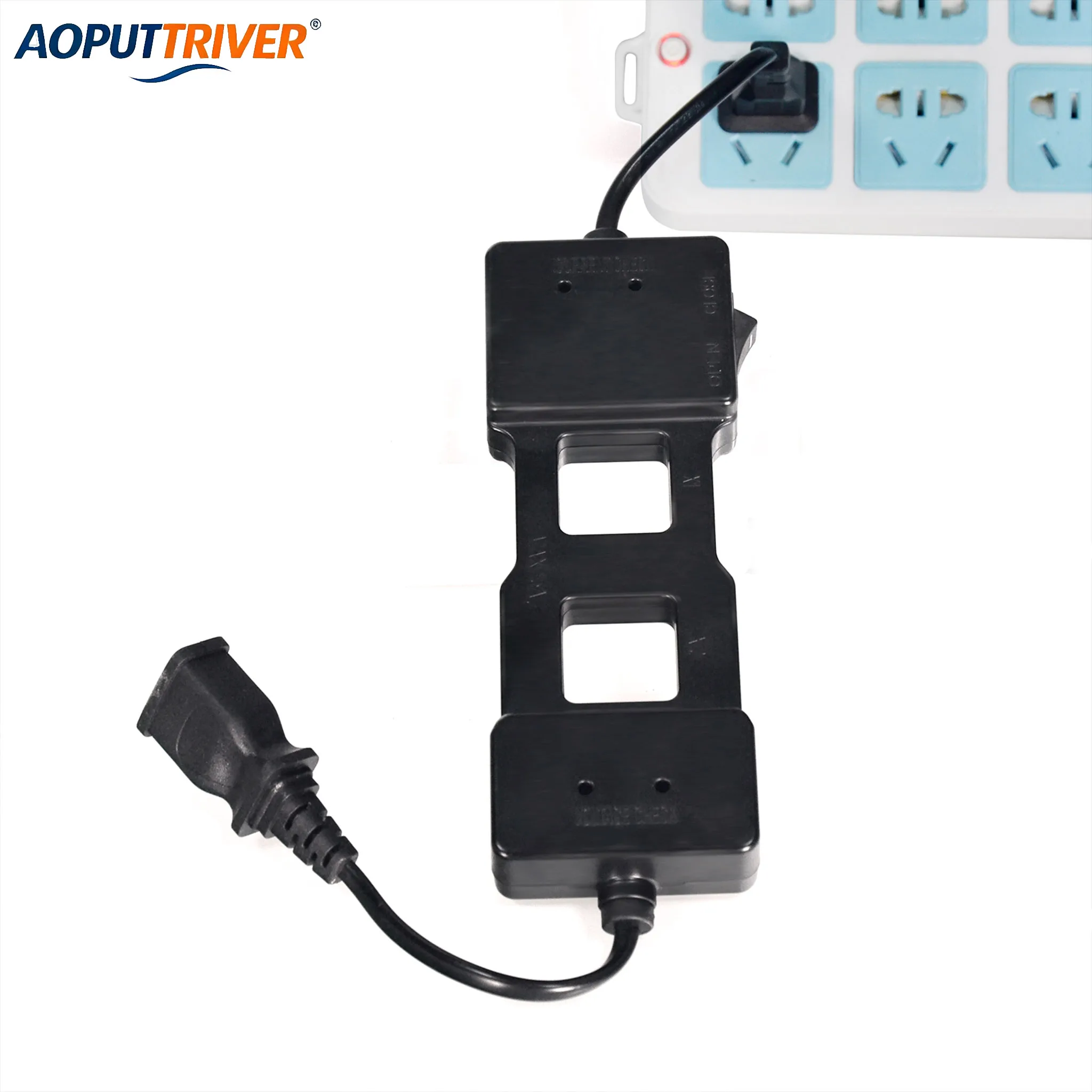AC Line Splitter 15A 100-230V Clamp Meter Current Tester Adapter ×1/×10 Dual Window for Large/Small Current Multimeter Accessory