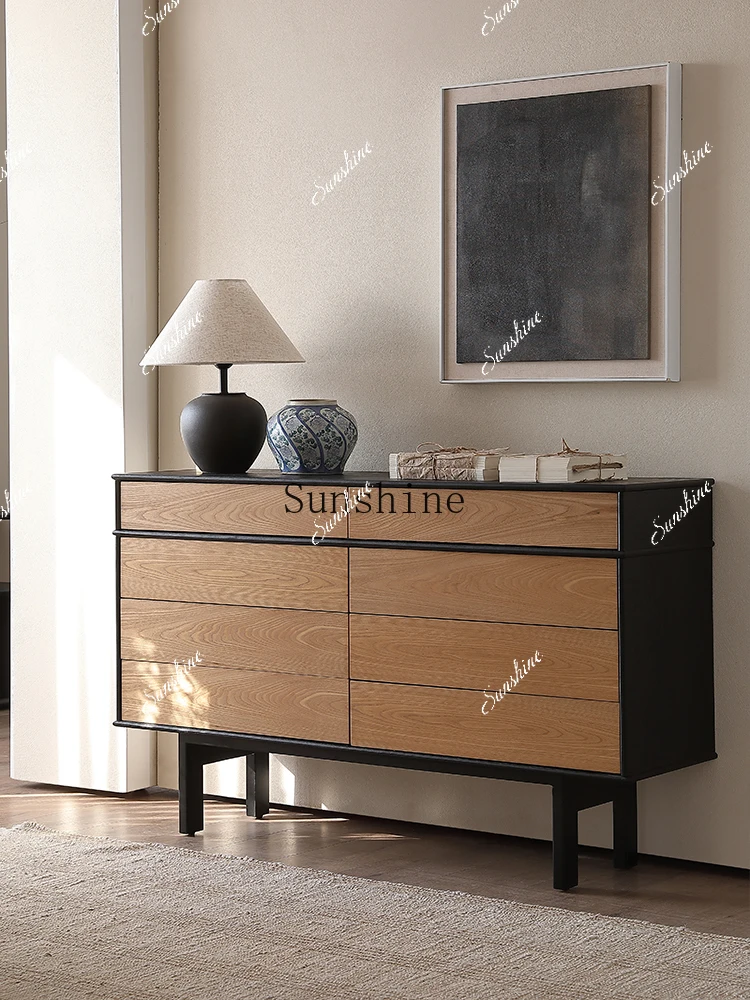 Integrated against the wall, silent wind storage eight-bucket cabinet, living room simple storage cabinet  FT