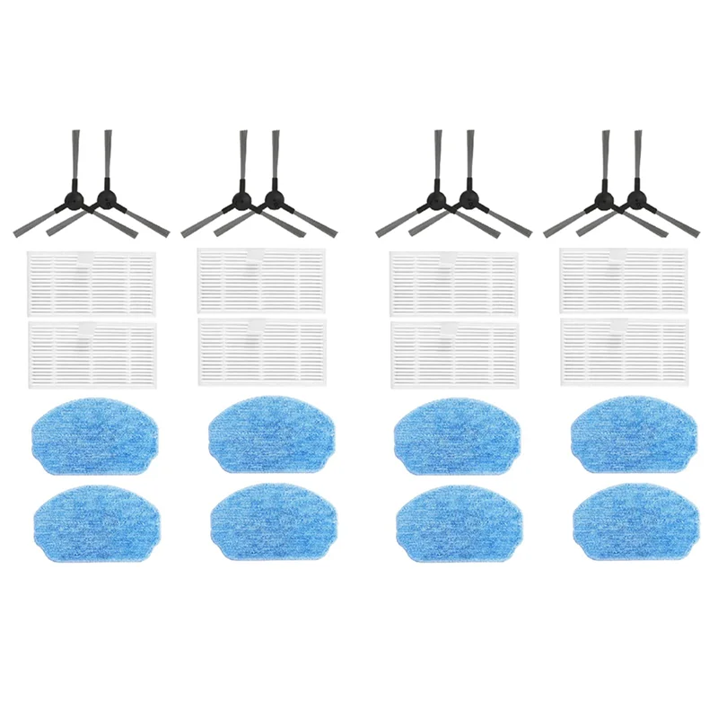 

ABZS 24PCS Side Brush Hepa Filter Mop Cloth For Midea VCR04G Robot Vacuum Replacement Accessories