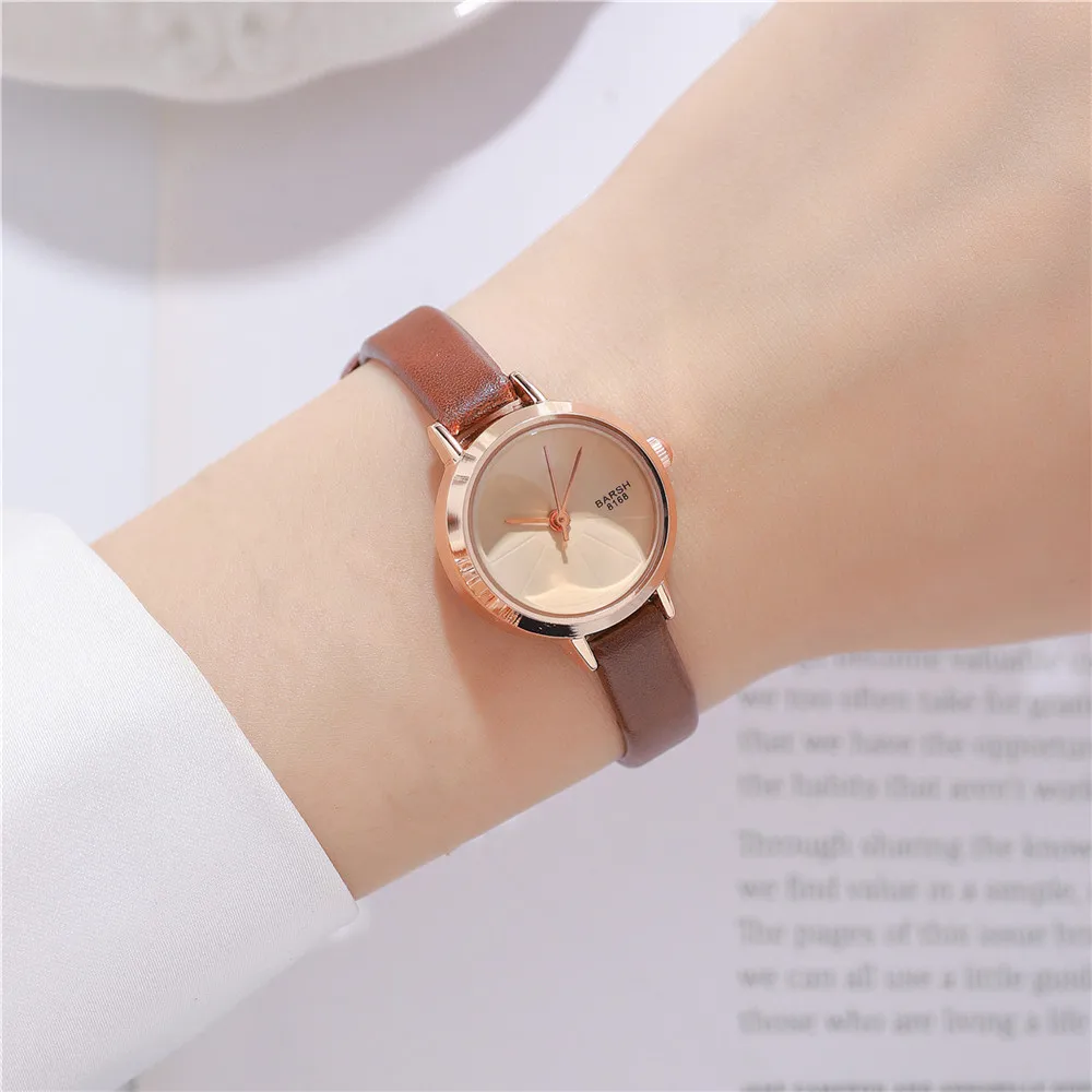 fashion slim leather lady quartz casual watch