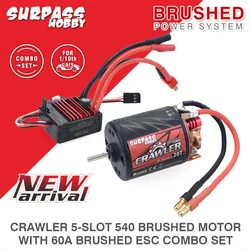 Surpass Hobby 5-Slot  540 11T 13T 16T 20T Motor 60A ESC for TRAXXAS TRX4 TRX6 WLtoys 124018 144001 1/10 1/12 RC Car Boat