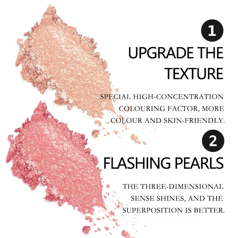Paleta de rubor de 2 colores 2 en 1 sombra de ojos crema de contorno cara mejilla rubor crema maquillaje brillo resaltar maquillaje Multicolor rubor