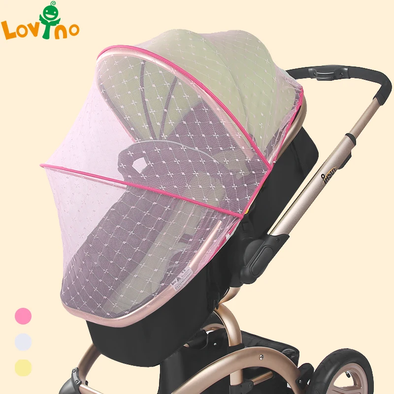 Baby Stroller Mosquito Net Universal Jacquard Pram Insect Shield Mesh Baby Outdoor Security Mesh Cover Baby Stroller Accessories