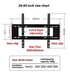 Uniwersalne stałe uchwyt ścienny na TV stałe płaski Panel stojak na TV uchwyt na ramkę dla 26-65 Cal plazma TV LCD HDTV Monitor LED