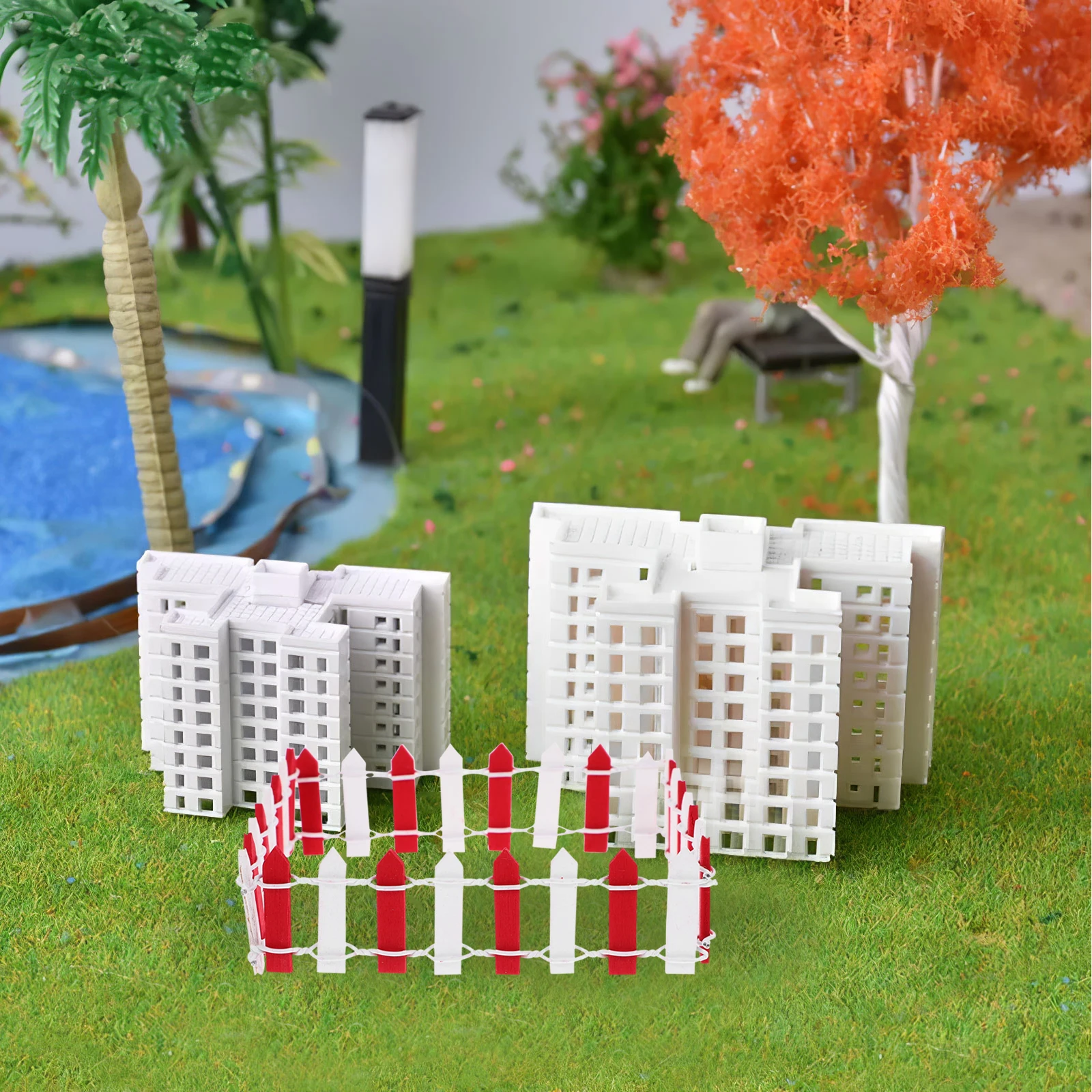 

10 Pcs Mini Fence Farm Model Decorative Fences Accessories Flower Pot Ornament Fake Scene Layout