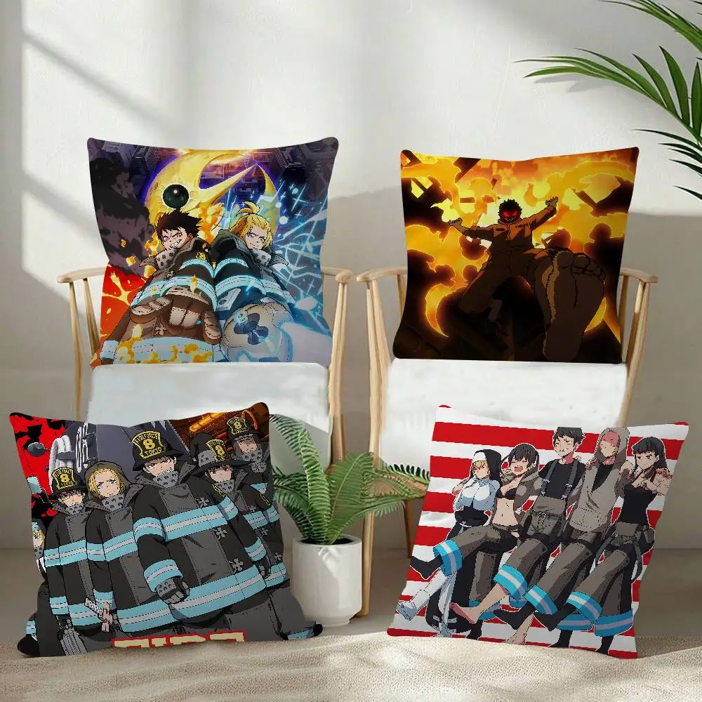 Anime Fire F-Force Mini 45*45cm Cushion Cover Pillow Cover Decor Pillowcase Home Pillowcase For Couch Pillow