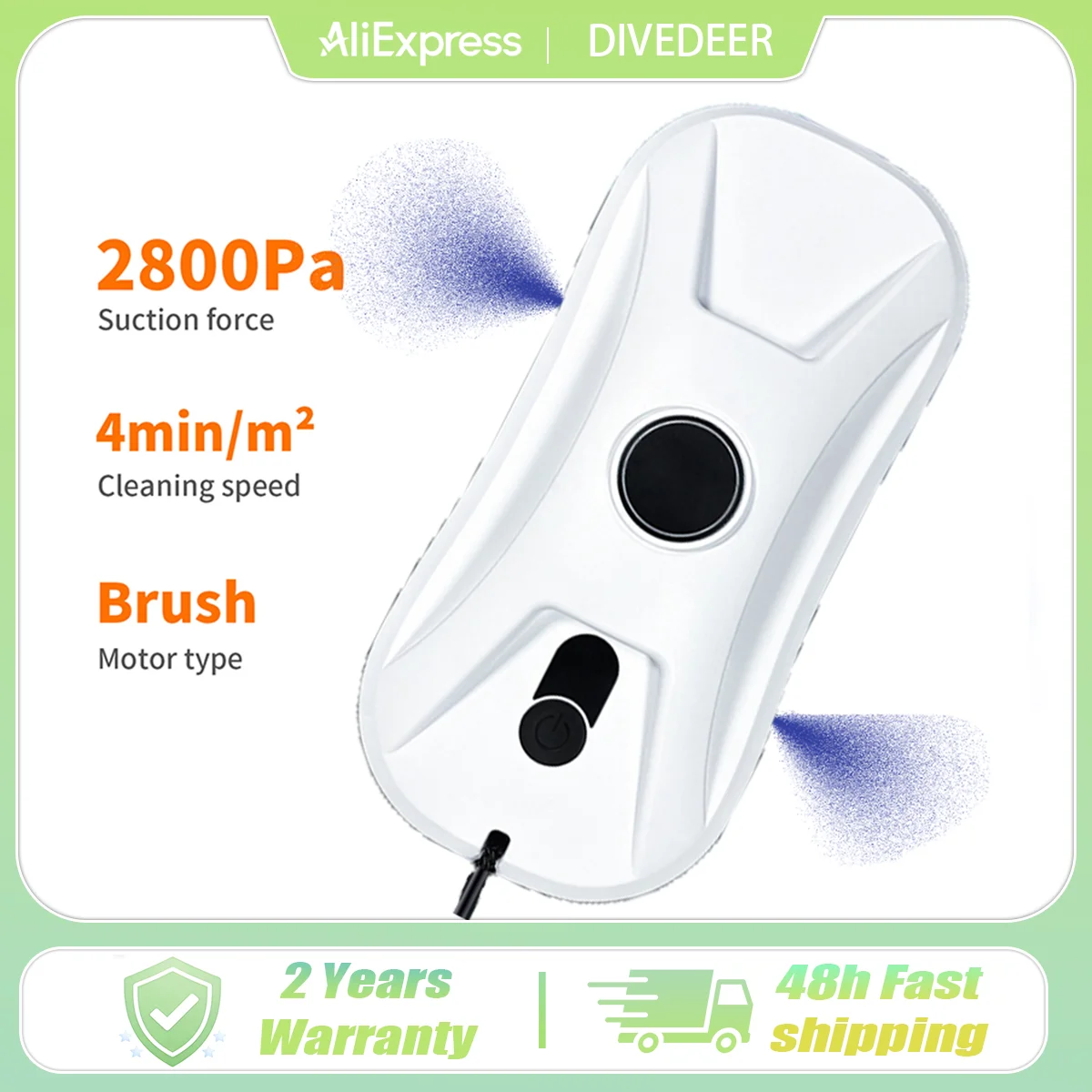 

DIVEDEER Small automatic dual spray water window cleaning robot intelligent cleaning robot brushless motor glass cleaning