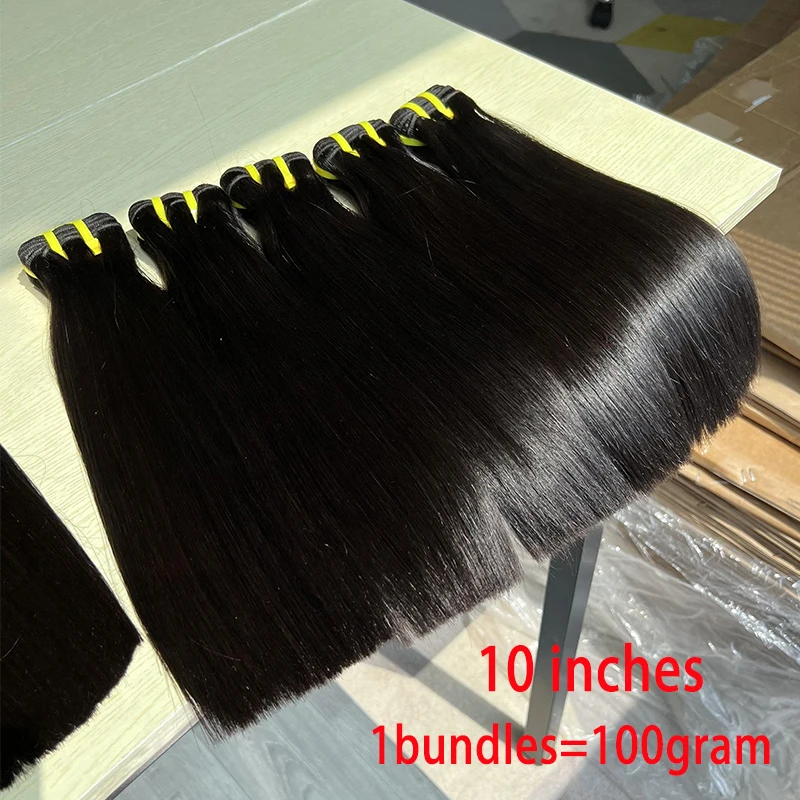 

Unprocessed Double Drawn Bone Straight Bundles 100% Human Hair Raw Virgin Hair Bundles Weave Brazilian Natural Black Top Quality