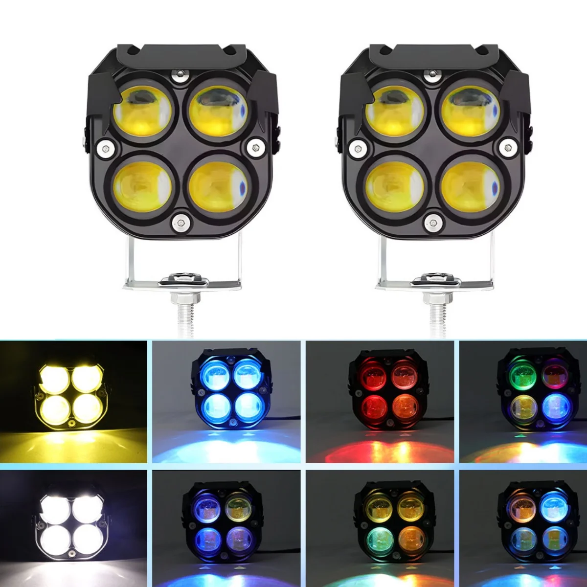 3 Inch LED Work Light Square Spot Beam Fog Lights Storbe Headlight RGB Drving Light for Offroad Truck Pickup SUV ATV UTV 4x4