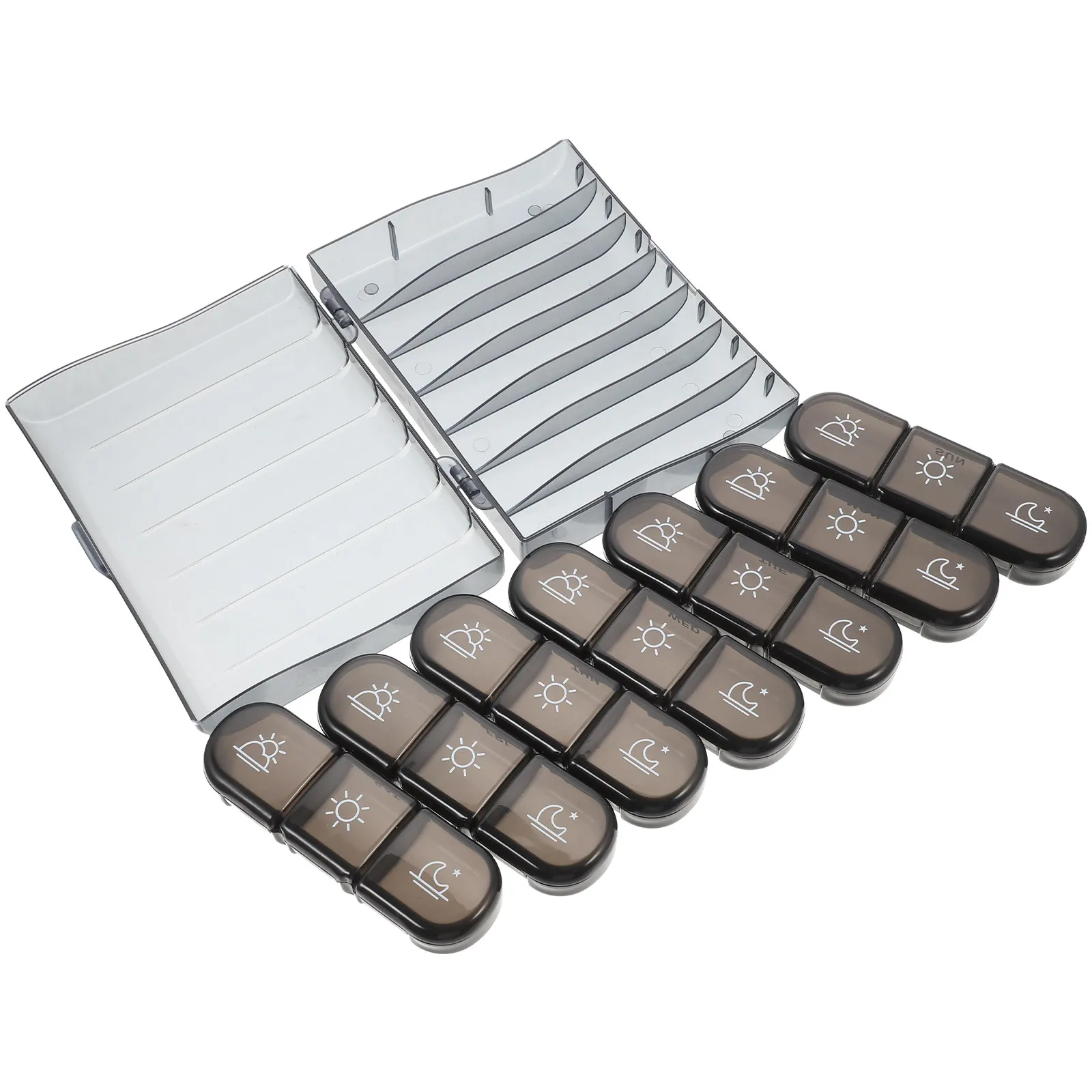Portable 21-Compartment Weekly Pills Box Medicine Organizer Vitamin Supplement Storage Container Travel Friendly Compact