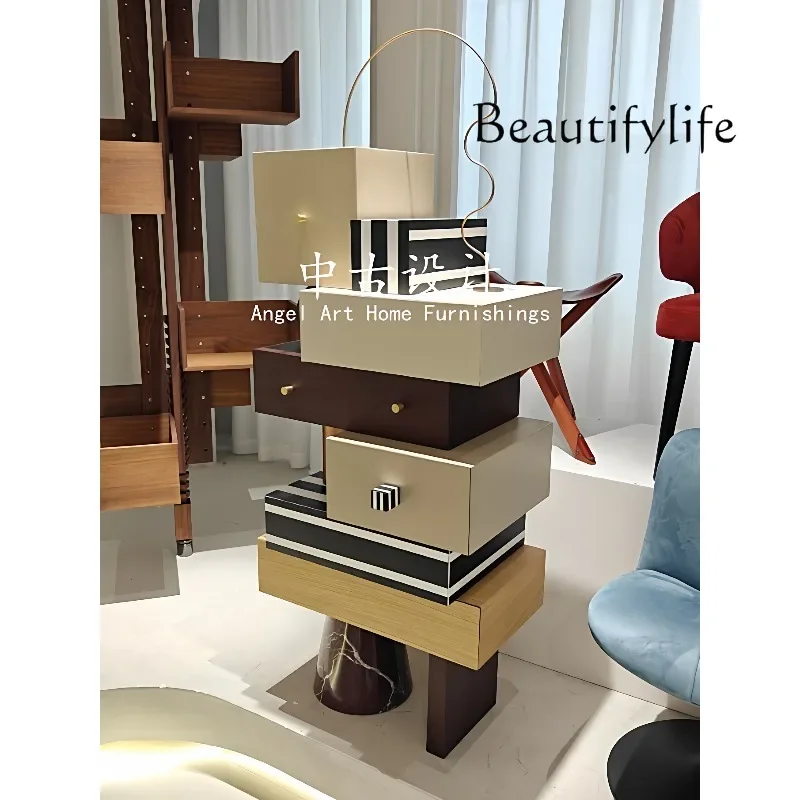 J Y Medieval Designer Solid Wood Chest Cabinet Living Room Home Multi-color Creative Art Storage Cabinet Locker