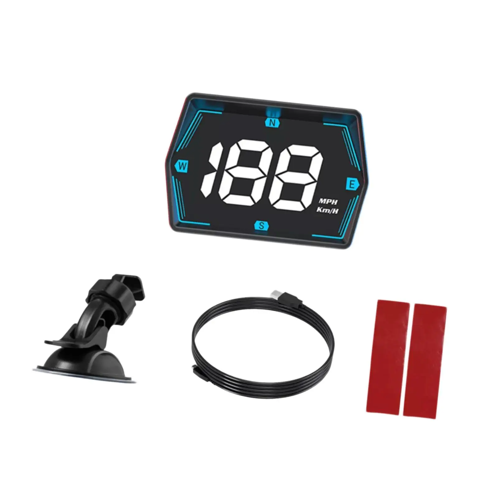 USB Digital Speedometer Head Up Display Compass Sensor Safety Alarm Gauge for Car Security Systems