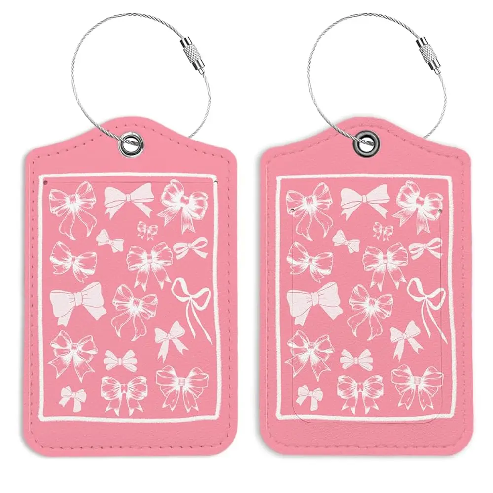 

Free ShippingPink Bow Luggage Tags for Suitcases, Preppy Coquette Luggage Tag, Back to School for Students, Trendy Girly 2 Pack