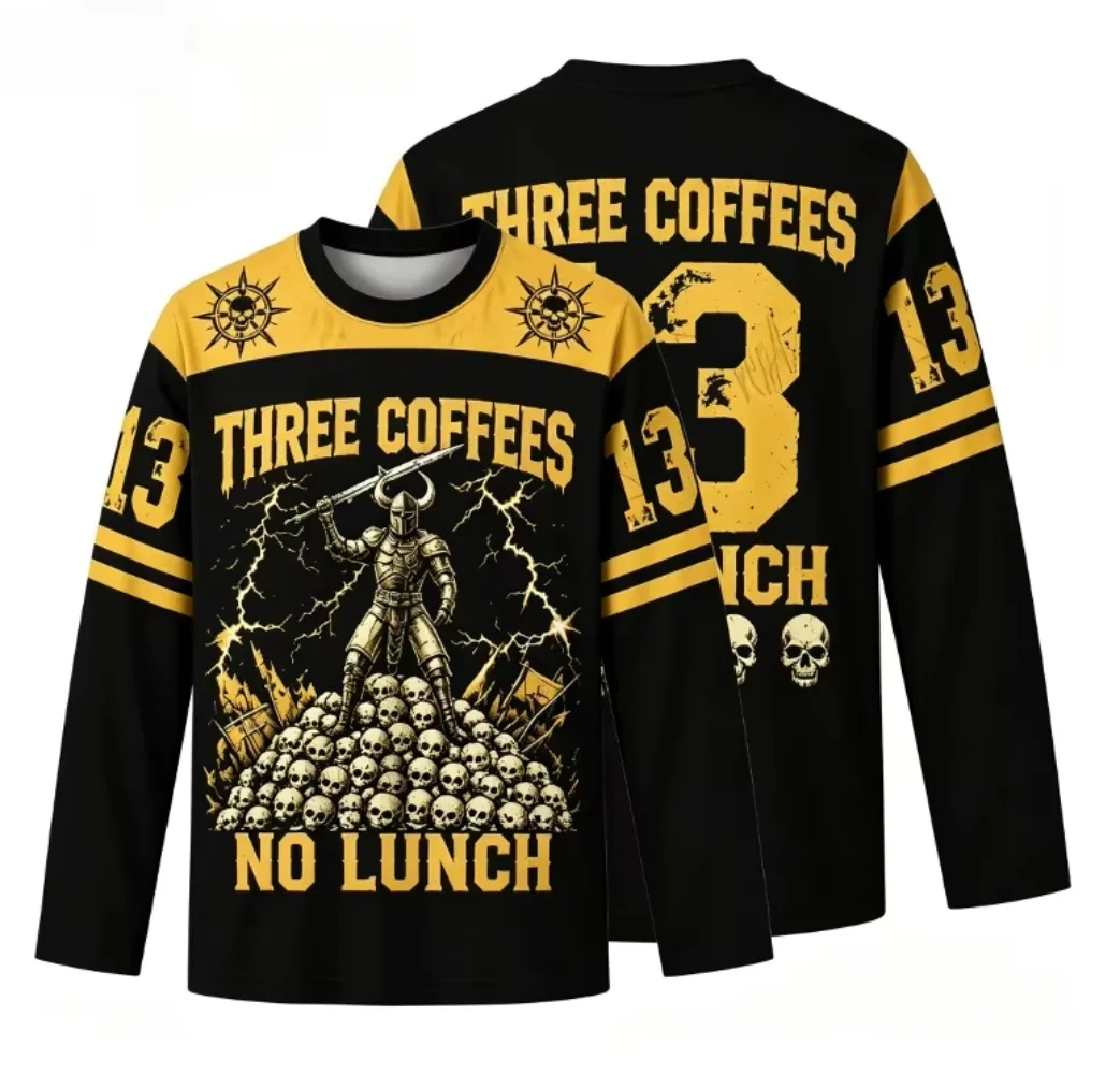 Knight Skull Pattern 3D Printed Men's Spring-autumn Long Sleeves Cloth Casual Sports Fashion Breathable Quick-dry Streetwear Top